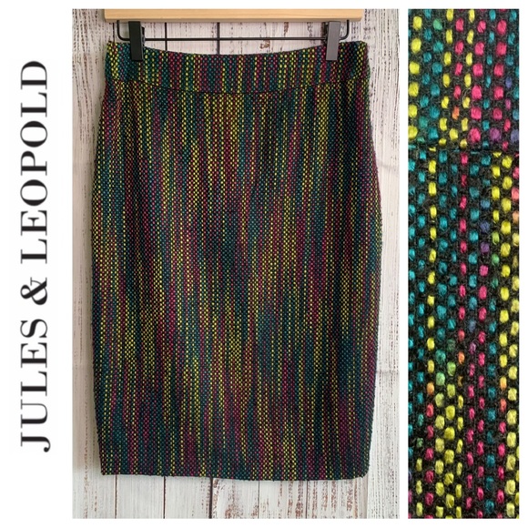 Colorful Tweed Pencil Skirt { Jules & Leopold } - Picture 1 of 8